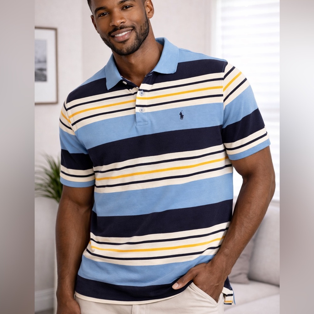 Vintage Polo Ralph Lauren Men’s XL Striped Polo Shirt Made in USA